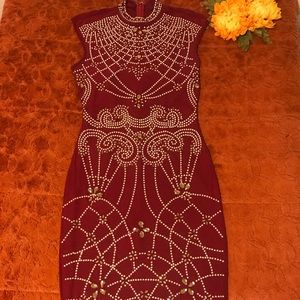 Maroon Midi Dress